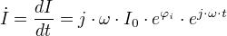 {\dot I}=÷{dI}{dt}=j⋅ω⋅I_0⋅e^{φ_i}⋅e^{j⋅ω⋅t}