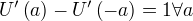U'(a)-U'(-a)=1∀a