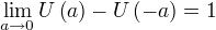 \lim_{a \to 0} U(a)-U(-a)=1