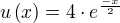 u(x)=4⋅e^{÷{-x}{2}}
