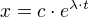 x=c⋅e^{λ⋅t}