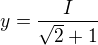 y=÷{I}{√{2}+1}