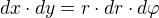 dx⋅dy=r⋅dr⋅dφ